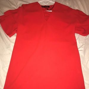 Zara Corel Dress with Ruffle Sleeve